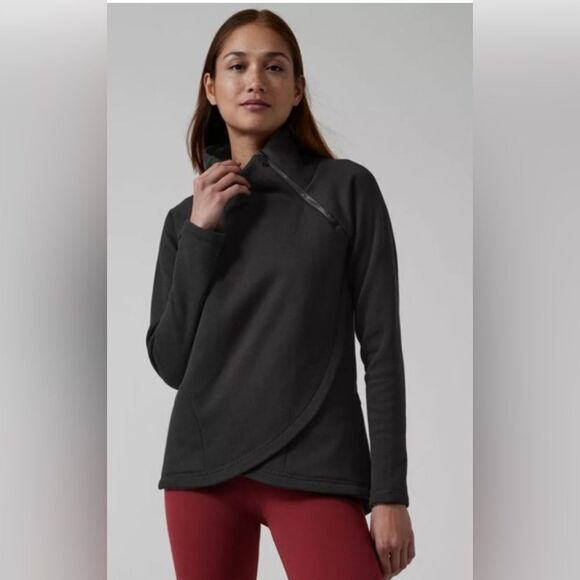 XS Athleta Black Fleece-Lined Jacket with zipper - Picture 8 of 11